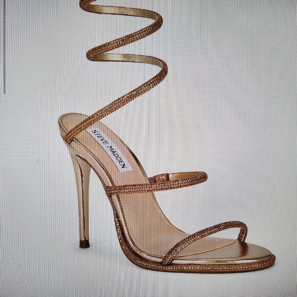 Steve Madden Gold Metallic Wrap Sandals
